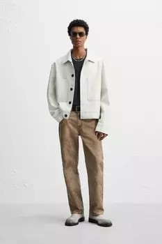 Куртка с кожаным эффектом ZARA, цвет ice
