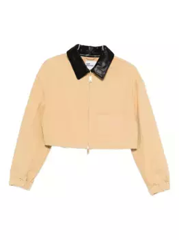 Куртка с кожаным воротником Self-Portrait, нейтральный