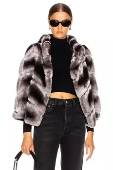 Куртка с кроликом Рекс Yves Salomon, цвет Chinchilla