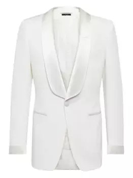 Куртка с лацканами-шалькой и карманами TOM FORD, белый
