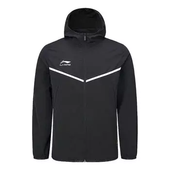 Куртка с логотипом, спортивная, на молнии, с капюшоном Li-Ning, черный
