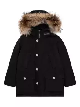 Куртка с меховой отделкой Woolrich Kids, черный