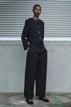 Куртка с металлическими пуговицами ZARA, черный