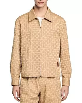 Куртка с молнией Square Cross Sandro, коричневый/бежевый