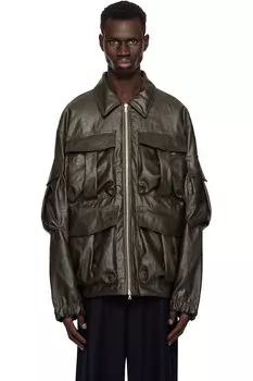 Куртка с накладными карманами Dries Van Noten, хаки