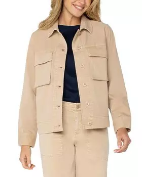 Куртка с накладными карманами на пуговицах Liverpool Los Angeles, коричневый/бежевый