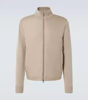 Куртка с отделкой из шерсти и кашемира Moncler, Pastel Beige