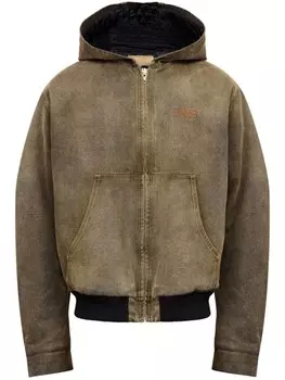 Куртка с отделкой в рубчик MM6 Maison Margiela, коричневый