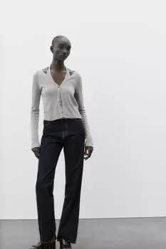 Куртка с отложным воротником ZARA, серый марл