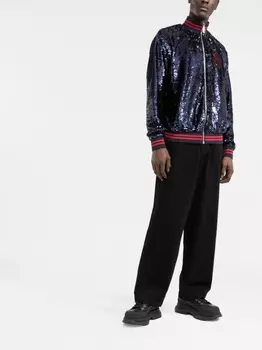 Куртка с пайетками из коллаборации с New York Yankees Philipp Plein, синий