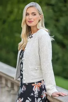 Куртка с пайетками Klass., белый