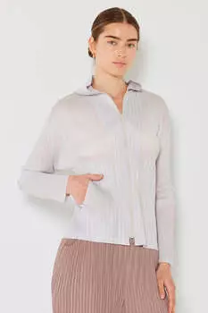 Куртка с плиссированным капюшоном и двухсторонней молнией FASHNZFAB, цвет lt.gray