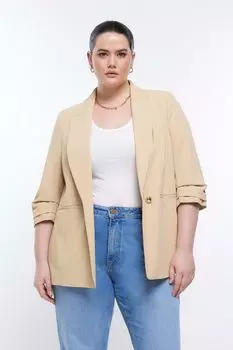 Куртка с плиссированными рукавами River Island, коричневый