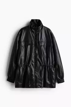 Куртка с покрытием и кулиской. H&M, черный