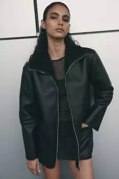 Куртка с покрытием и подкладкой из плюшевого флиса H&M, черный