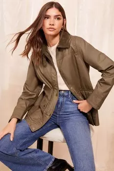 Куртка с покрытием и вельветовым воротником Friends Like These, зеленый