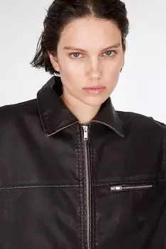 Куртка с покрытием с потертым эффектом H&M, коричневый