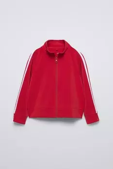 Куртка с полосками и модалом ZARA, красный