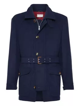 Куртка с поясом Brunello Cucinelli, синий