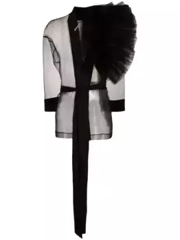 Куртка с поясом и вставками из тюля Alchemy, черный