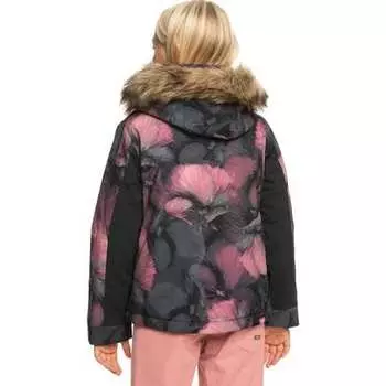 Куртка с принтом «Американский пирог» — для девочек Roxy, цвет True Black Pansy Pansy Rg