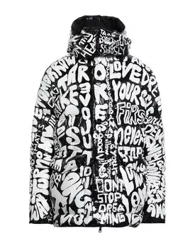 Куртка с принтом из слов Dolce & Gabbana, белый/черный