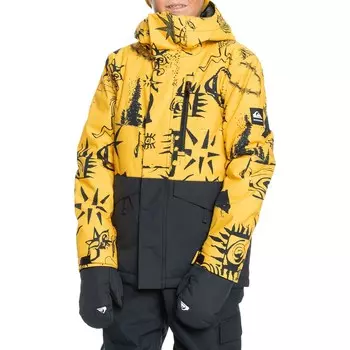 Куртка с принтом Quiksilver Mission для мальчиков, желтый/черный
