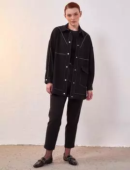 Куртка с прошитыми кнопками Punto, черная Kayra