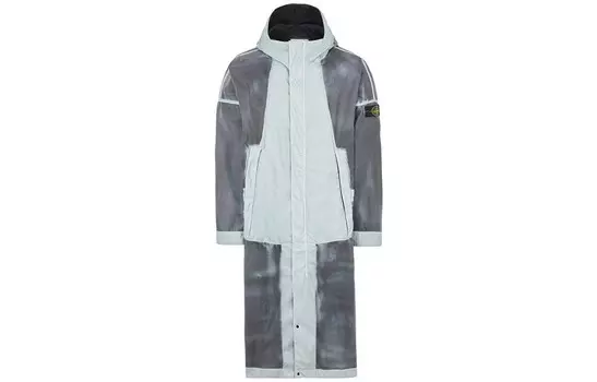 Куртка с ручной покраской для мужчин, черная/синяя Stone Island, черный/синий