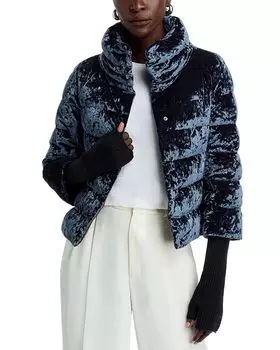 Куртка с рукавами из мраморного бархата Herno, зеленый