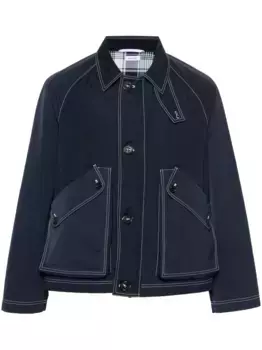 Куртка с рукавами реглан и контрастной строчкой THOM BROWNE, синий