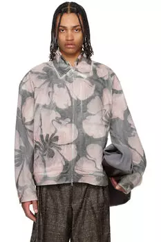 Куртка с серо-белым принтом Dries Van Noten