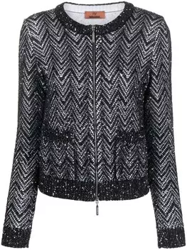 Куртка с шевронным узором и пайетками Missoni, черный