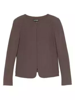 Куртка с шевронным узором и застежкой-молнией спереди EMPORIO ARMANI, коричневый