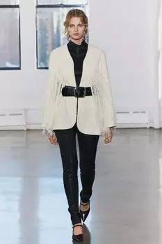 Куртка с текстурной бахромой ZARA, экрю