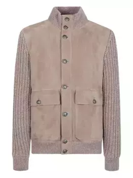 Куртка с трикотажными рукавами Brunello Cucinelli, коричневый