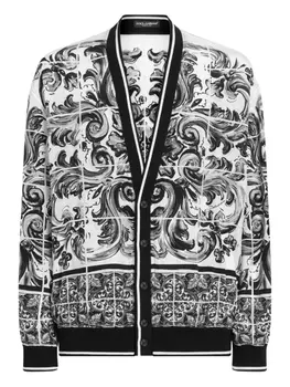 Куртка с узором майолика Dolce & Gabbana, белый
