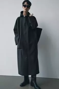 Куртка с водонепроницаемым покрытием коллекция zw ZARA, черный