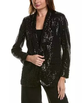 Куртка с воротником-шалью от Anne Klein, черный