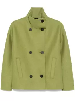 Куртка с воротником-трубой Harris Wharf London из натуральной шерсти, зеленый