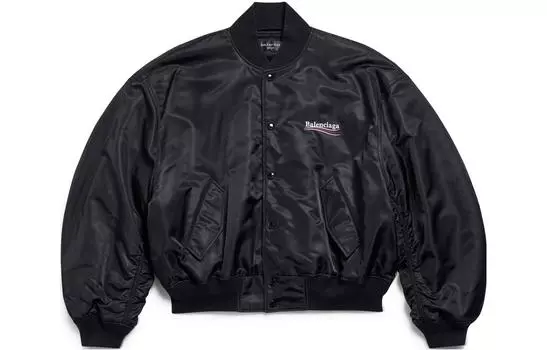 Куртка с вышитым логотипом Balenciaga, черный