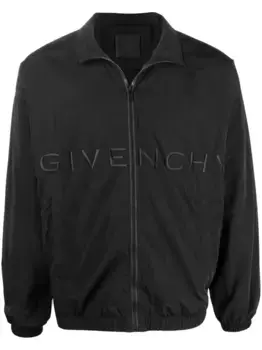 Куртка с вышитым логотипом и застежкой-молнией Givenchy, черный