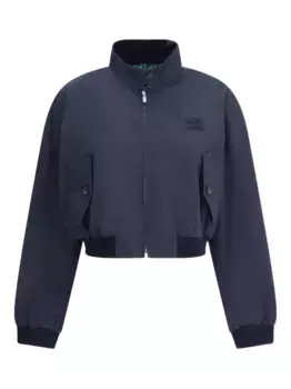 Куртка с вышитым логотипом MIU MIU, синий