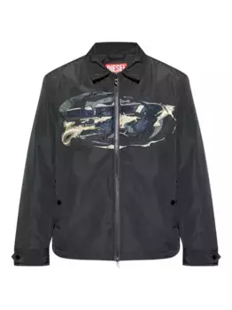 Куртка с вышитыми панелями DIESEL, черный