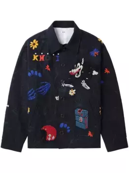 Куртка с вышивкой KHOKI, синий