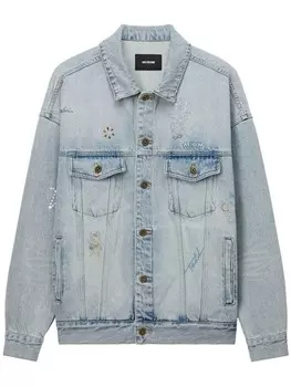 Куртка с вышивкой We11done, синий