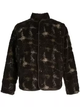 Куртка с высоким воротником и абстрактным принтом YMC, зеленый