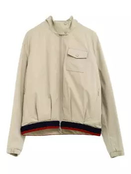 Куртка с застежкой-молнией и полоской Moncler, нейтральный