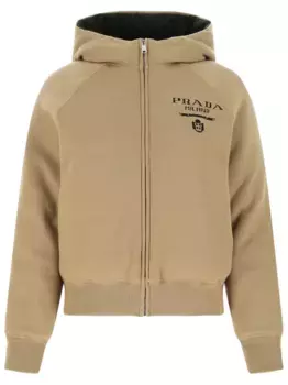 Куртка с жаккардовым логотипом Prada, коричневый