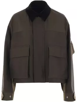 Куртка sacai с застежкой-молнией, коричневый